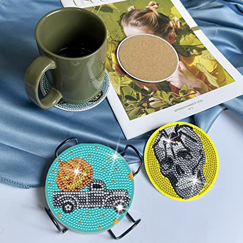 Treat Yourself Or Your Loved One To A Cool Set Of Diy Diamond-Painted Coasters, Perfect For Chilling On Halloween. They're Great For Both Adults And Kids Alike. #TOP4