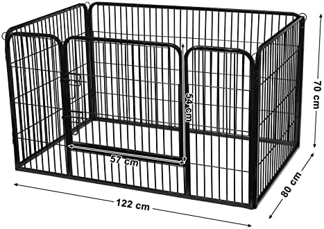 FEANDREA Puppy Playpen, Dog Enclosure, Pet Exercise Panels, Black PPK04BK