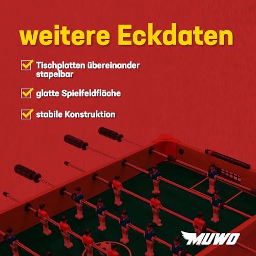 MUWO Masterplay 12-in-1 Multigame Spieletisch | Tischkicker, Air Hockey, Tischtennis & mehr | Stapelfunktion für platzsparende Lagerung | Zubehör für alle Spiele – Bild 5