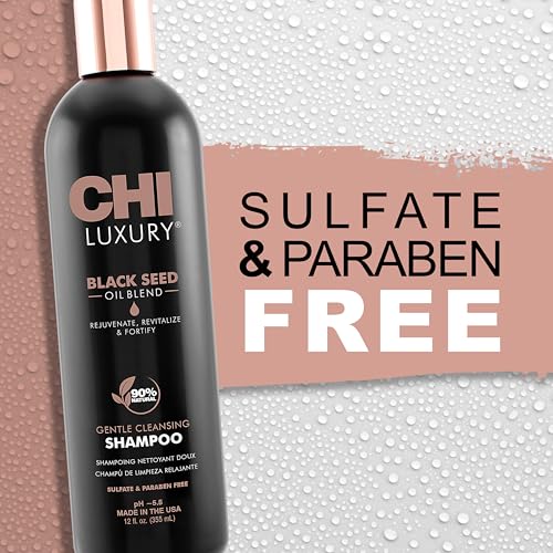 CHI Luxury Black Seed Oil Gentle Cleansing Shampoo, Adds Hair Volume & Body, Strengthens & Removes Impurities, Sulfate, Paraben, & Cruelty-Free, 12 Oz - image 6