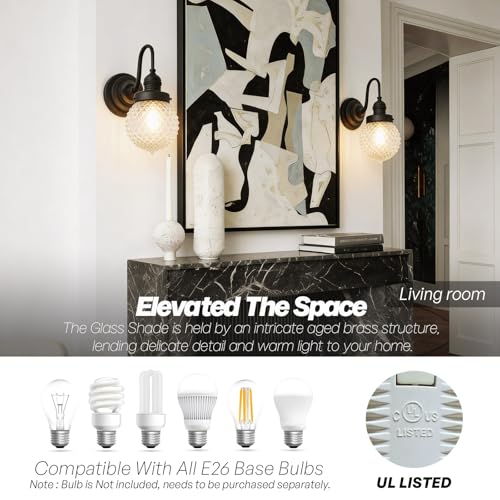 Image of Black Wall Sconce Farmhouse Bathroom Vanity Light,Clear Glass