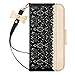 WWW iPhone 11 Pro Max 6.5" Case,iPhone 11 Pro Max Wallet Case, [Luxurious Romantic Carved Flower] Leather Wallet Case [Inside Makeup Mirror] [Kickstand Feature] for iPhone 11 Pro Max 6.5" 2019 Black