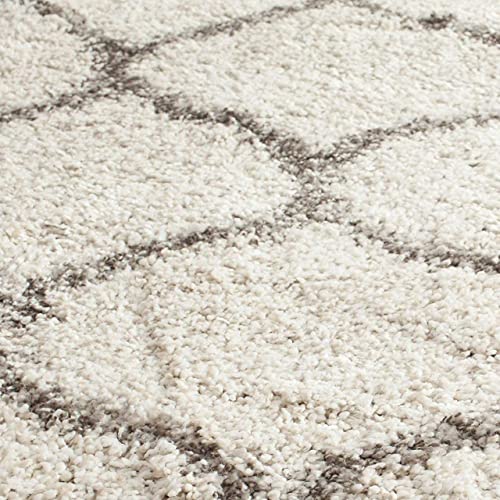 Image of Shaggy Floor Carpets for Living Room, Elegant Bed Side Runner Carpet, Office Carpet,Sofa Area (2x4 Feet, Ivory & Beige)