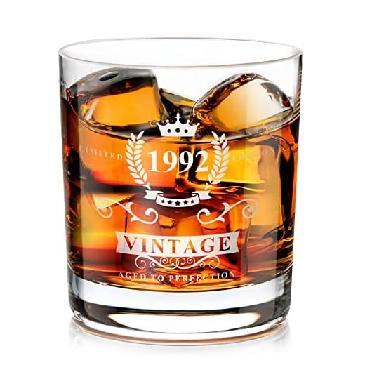30-års födelsedagspresenter för män, Kollea 1992 vintage whisky bourbon-glas 294 g, roliga whiskygåvor för 30-åriga män, pappa, make, bror, son, chef, vän, 30-årsjubileum födelsedag present
