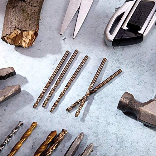 15 Pieces Cobalt Drill Bit Set M35 High Speed Steel Twist Drill Bit Set For Hardened Metal Stainless Steel Cast Iron Woodwork Plastic (1/8 Inch) #TOP5