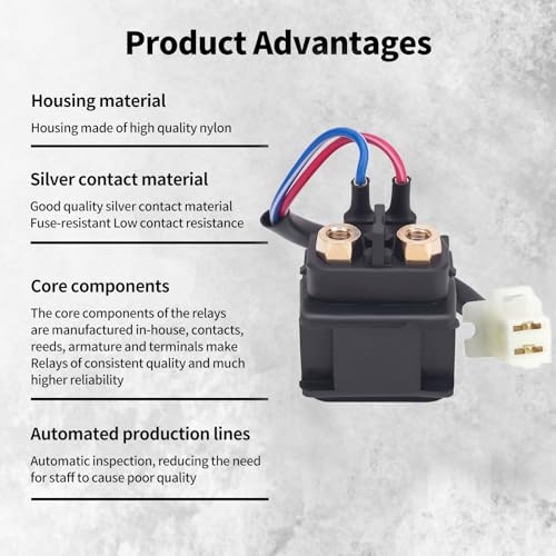 Relevador Solenoide de Arranque 31800-29F00 31800-45G00 para Suzuki DR-Z400E 2000-2007 2009/DRZ400 2000-2004/DRZ400S 2000-2017/DRZ400SM 2005-2017/LTR450 QuadRacer 2006-2011/LTR450Z QuadRacer 2008-2011 miniatura 4