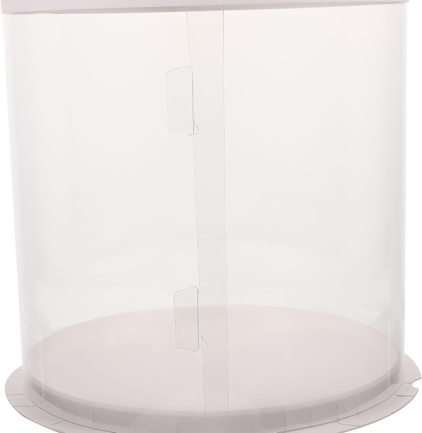 2Pcs Clear Round Cake Box with Lid White Double Carrier for Birthday Baking Packaging Transparent Cake Holder for Bakery and Home Use