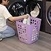 Flexible Plastic Laundry Basket - Square Storage Hamper with Side Handles for Easy Carrying - Versatile Organizer for Laundry, and Household Storage, Purple 50 Litter
