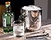 Stock Harbor Ice Bucket Insulated With Sealed Lid and Tongs, Thermal Double Wall, Large 3 Liter Stainless Steel with Modern Tongs Storage for Parties