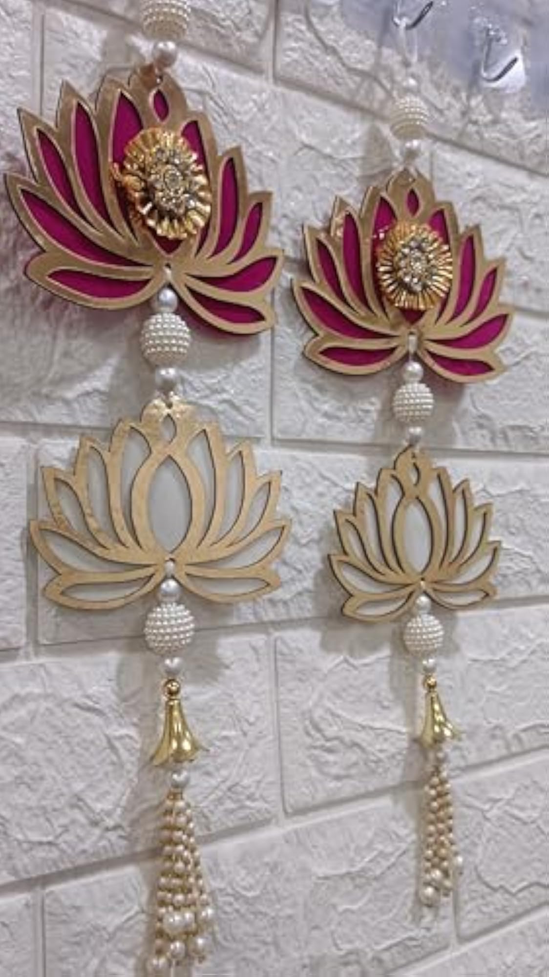 Handmade Wall Decor Cardboard Lotus with Latkan String