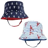 Hudson Baby Unisex Baby Sun Protection Hat, Anchor Lobster, 0-12 Months