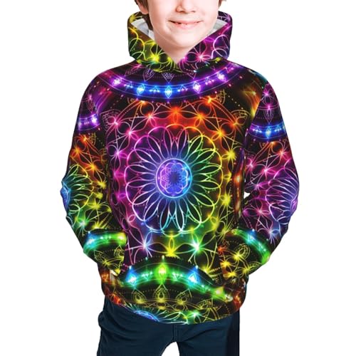 Neon Sugar Skul Hoodie Youth Hooded Sweatshirt 3D Digital Printed With Pockets Tops