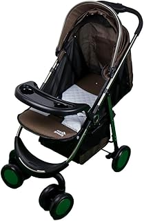 عربة أطفال مع حوامل طعام، بني - T196