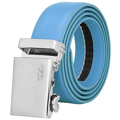 Image of Falari Men Unisex Genuine Leather Ratchet Dress and Casual Belt, Automatic Sliding Buckle, Trim to Fit