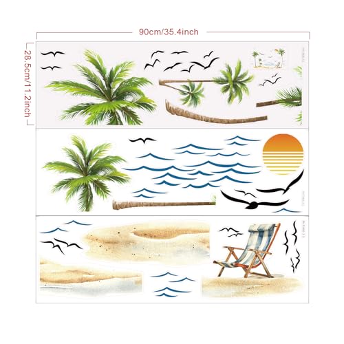 Vinilos Decorativos Tropicales con Palmas y Olas miniatura 5