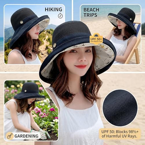 Sombrero ancho para sol mujer beige 56-58cm miniatura 5