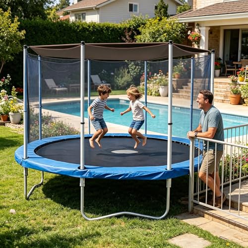 Cubierta para cama elástica con protección UV y toldo resistente octogonal para jardín 3