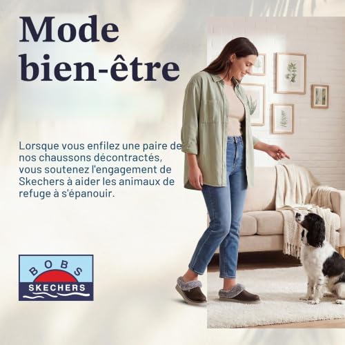 Skechers Keepsakes Lite Pantoufles confortables pour femme, Textile chocolat, 36 EU