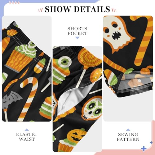 ZZXXB Halloween Candy Boys Long Pants Soft Trousers Elastic Waist Kids Lounge Bottoms with Pockets S-XL4
