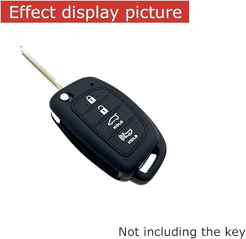 Miniatura 4 de Funda de goma de silicona para llavero compatible con Hyundai Santa Fe Sport Sonata Tucson OSLOKA-875T 2013-2019 (adecuada para botones con botones