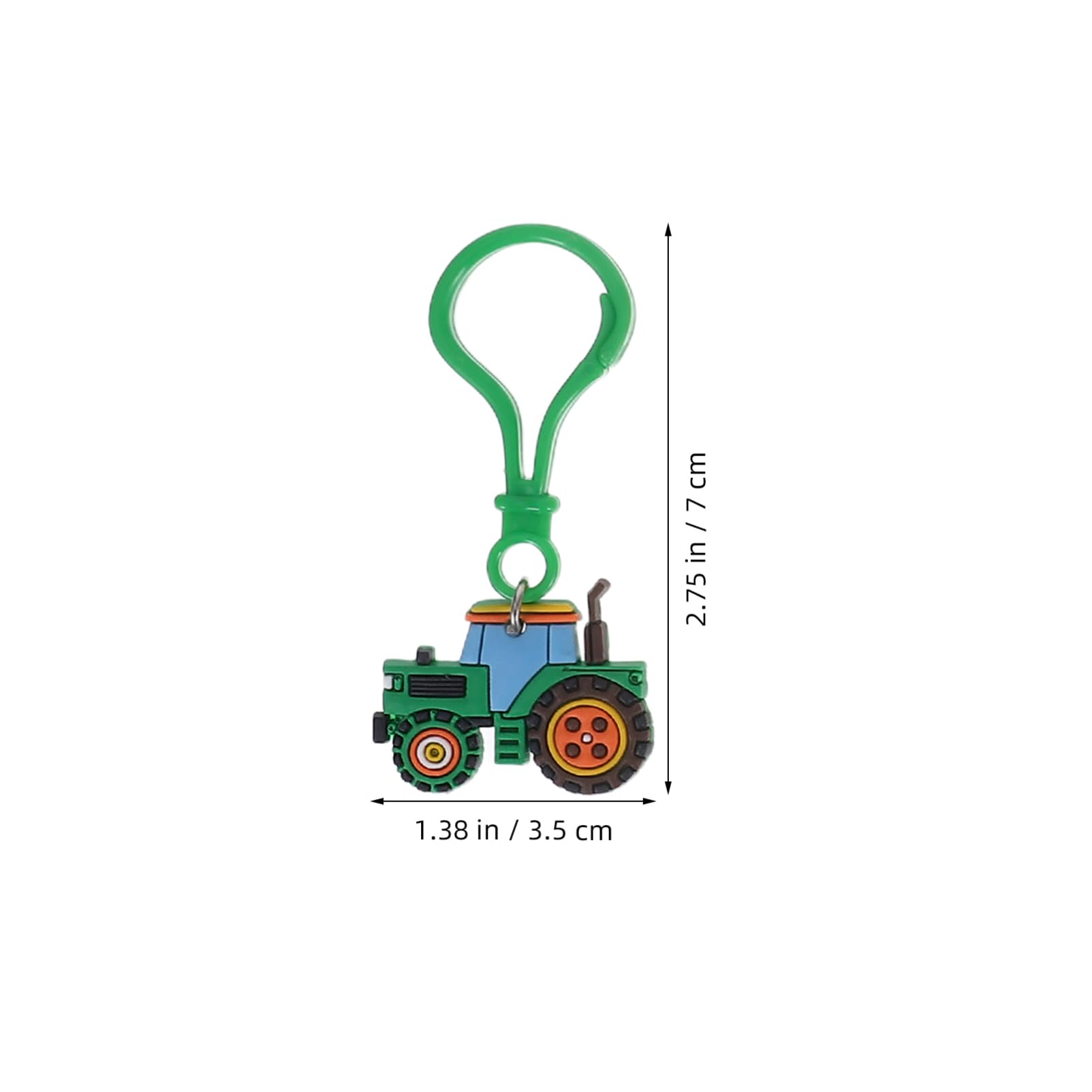 minkissy 6Pcs Cute Tractor Keychains Fun Key Decoration Charms for Adorable Cartoon Key Ring Pendants for Boys for Backpacks and