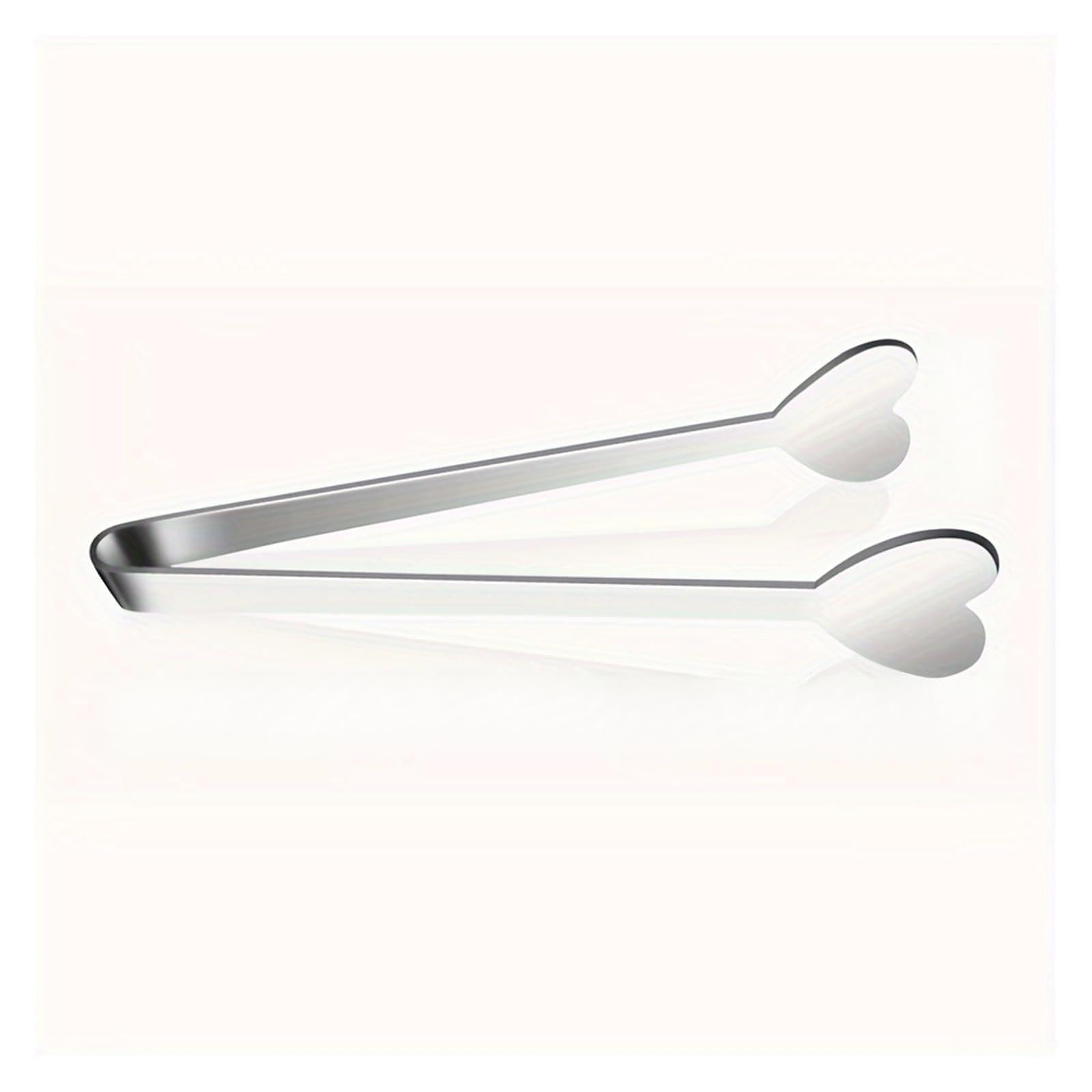 Fire Tongs Heart Shaped Mini Tongs - Stainless Steel Small for Serving Food, Cooking, Appetizers, Ice Cubes, Fruits, and Sugar