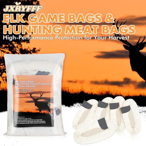 JXRYFFF Elk Game Bags Hunting Meat Bags 5 Pack | Field Dressing Quarter Meat Bags for Elk, Deer, Moose & Antelope | Includes Bonus Elk Part Bag | Essential Hunting Gear & Accessories - Image 7