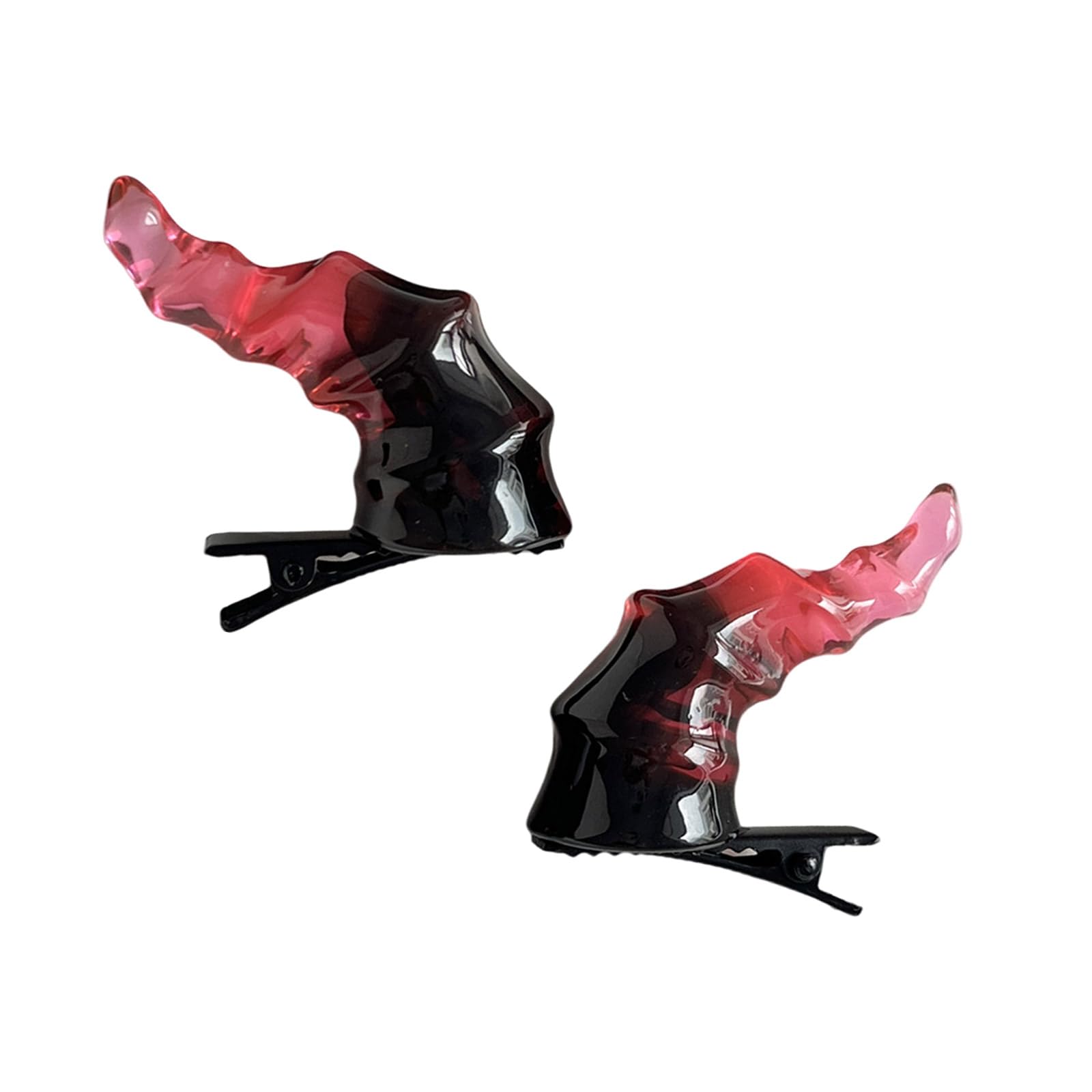 MICFENY 1 Pair Resin Devil Horn Hair Clip Nonslip Design Lightweight Costume Accessories For Women Girls