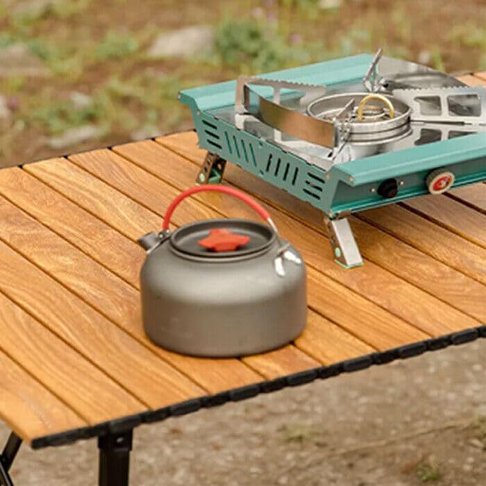 Tavolo Pieghevole Richiudibile da Campeggio, Leggero e Portatile, per Picnic, con Custodia, Tavolino Compatto con Borsa di Trasporto, 93x55x55 cm, in Legno, per Picnic Spiaggia Campeggio Pesca Viaggi