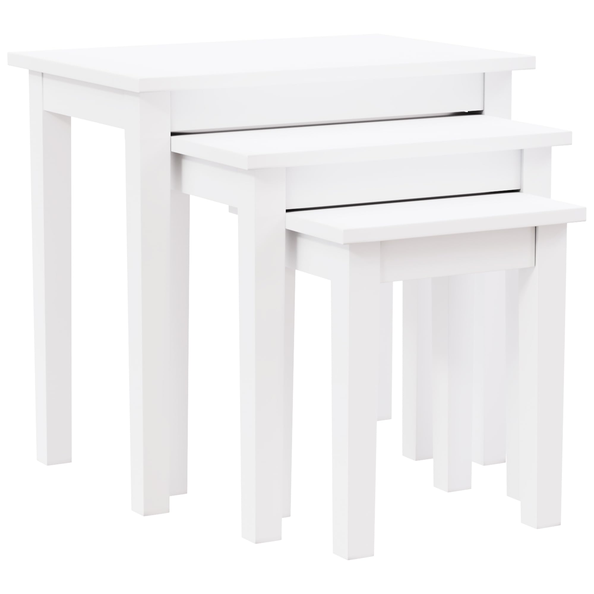Vida Designs Yorkshire Nest van 3 tafels voor woonkamer, stapelbare bijzettafels, trap en eenvoudige montage (eiken en grijs