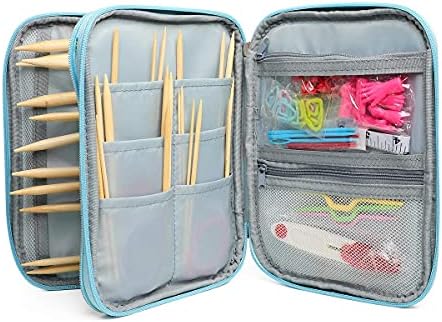 Sunfry 62 Pack Circular Bamboo Knitting Needles Set 18 Pairs 2-10mm Knitting Kit for Beginners and Professionals with Stitch Markers, Measuring Tape, Scissors