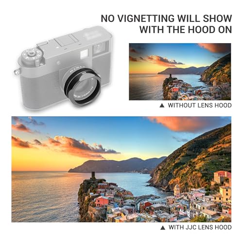 Capuchón de lente cuadrado metálico JJC y tapa para lentes para cámara Fuji X Half Xhalf, negro | Cubierta protectora XHalf con sujetador de tapa, anti-rayaduras, anti-perdida, sin viñeteo miniatura 6