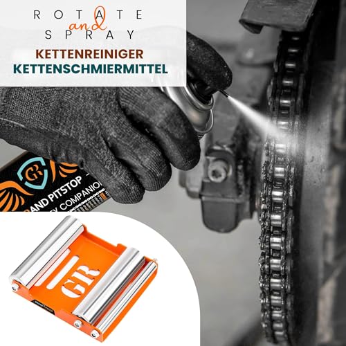 Grand PitStop Motorrad-Reinigungsständer - Paddock Stand Ersatz - Rollenständer für Reifenreinigung & Kettenschmierung - GRoller (Mittel (Fahrräder < 485 lb & Reifenbreite <180 mm))