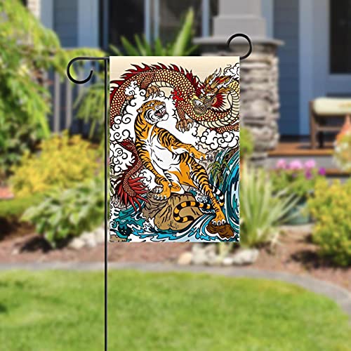 Drapeau de jardin dragon chinois en polyester pongé de qualité supérieure - 5