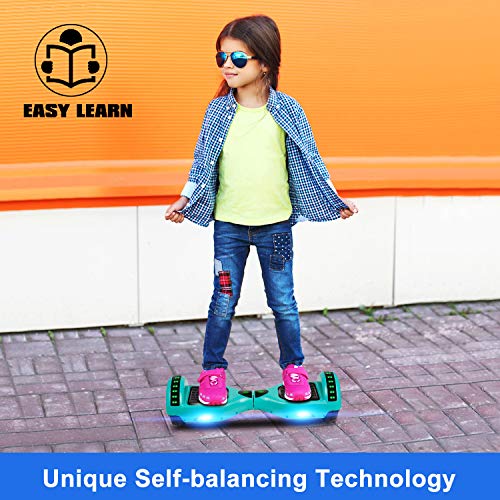 Image of LIEAGLE Hoverboard, 6.5 inch Self Balancing Scooter Hover Board with Bluetooth Wheels LED Lights for Kids Adults
