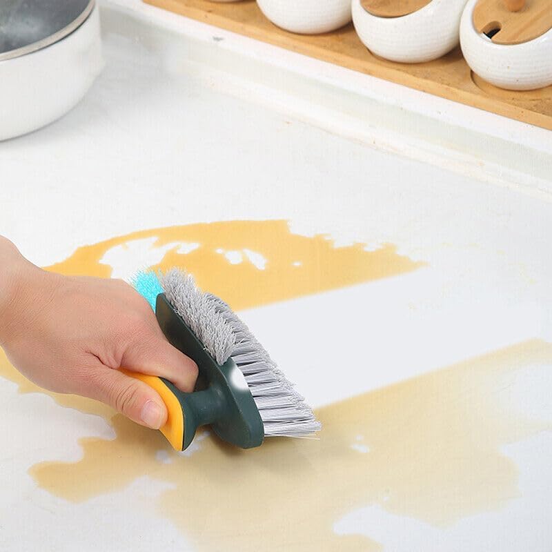 Image of Grout Cleaner Brush 4 in 1 with Squeegee,Bathroom Cleaning Brushes,V-Shape Gap Scrub Brush Crevice Cleaning Brush Tools, Multifunctional scrubbing Floor Brush for Corner,Window,Sink,Kitchen