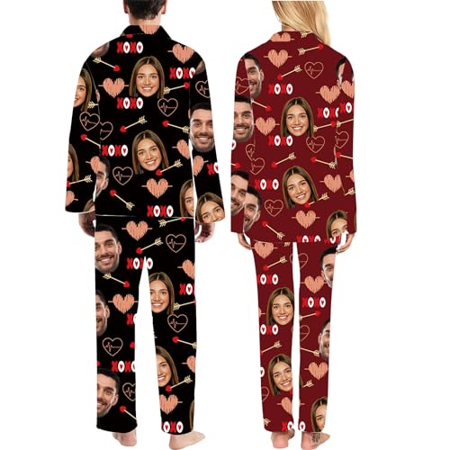 Personalized Pajamas for Women Men Custom Face Pajamas with Photo Customized Pjs Set for Couples Valentine's Day Funny Gifts4