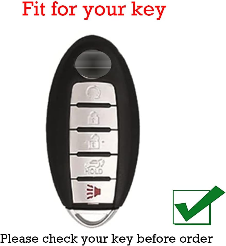 KUNIO TPU Car Key Fob Cover Fit for Nissan Rouge Pathfinder Maxima Altima Qashqai Keychain Key Holder Key Cover 5 Button