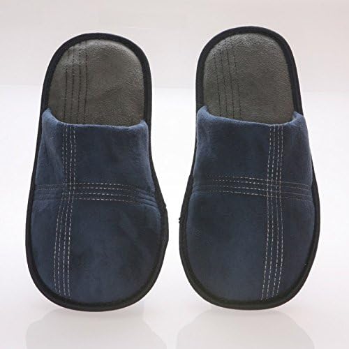 Vista 3 de Deluxe Comfort Pantuflas de espuma viscoelástica para hombre, talla 7-8, cómodo forro polar de felpa, suela de ruber duradera que no deja marcas