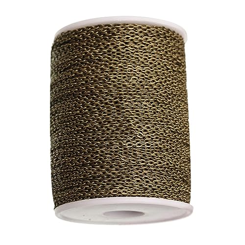 Catena a maglie da 5 m per la realizzazione di orecchini, bracciali, colore bronzo antico, 5 m