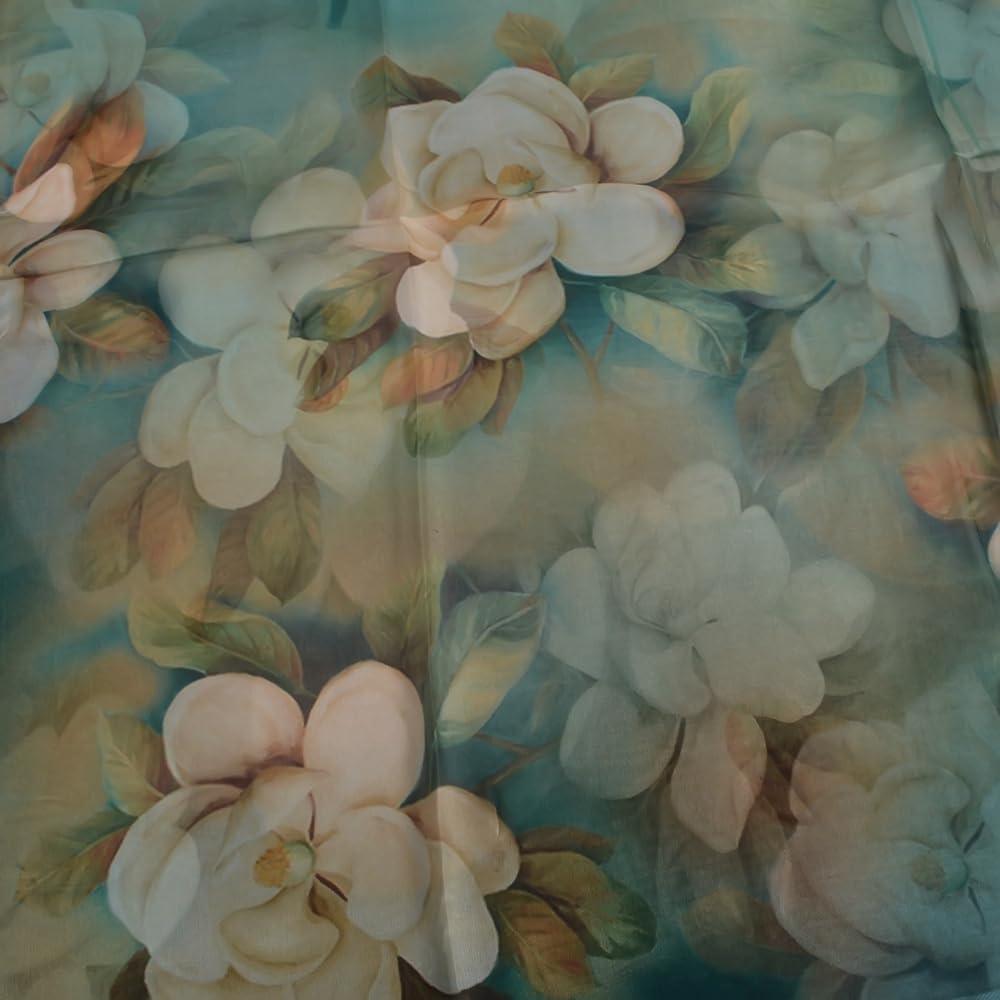 100% Mulberry Silk Women's Neck Silk Scarf-Lightweight Shawl,FLoral Print Beach Silk Wrap-Scarves for Photography - Image 6