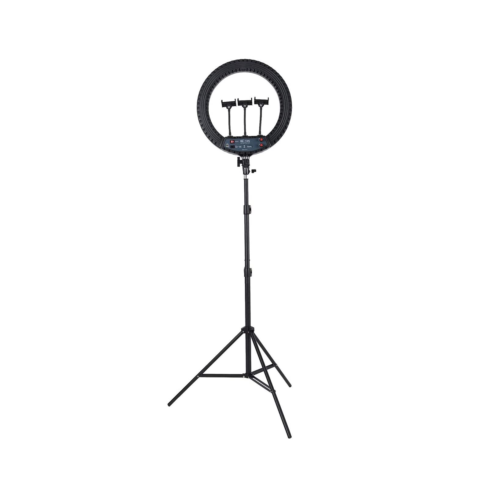 Anello Luminoso per Selfie da 18" con Supporto per treppiede da 74" Anello Luminoso a LED con Anello Porta Telefono Cerchio Luminoso dimmerabile per Streaming Live/Video/Trucco/Fotografia