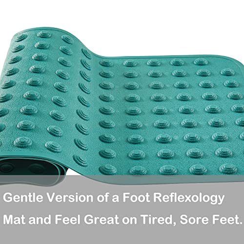 Yanzifly Bathtub Shower Mat Non Slip 18X40 In Bath Mat For Bathroom Tub Textured Smooth Floor, Silicone Extra Long Massage Bath Tub Mats No Slip Matt Non-Toxic Safe For Elderly & Kids- Light Green #TOP3