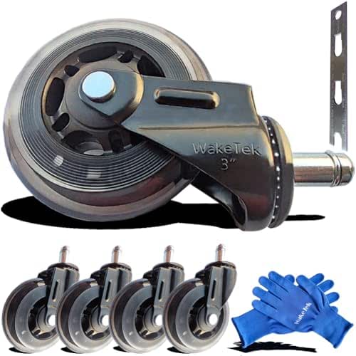Premium Office Chair Wheels Replacement with Removal Tool, These Flexible
