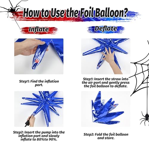 Image of Spider Theme Balloon Arch Kit with Black Red and Blue Balloons
