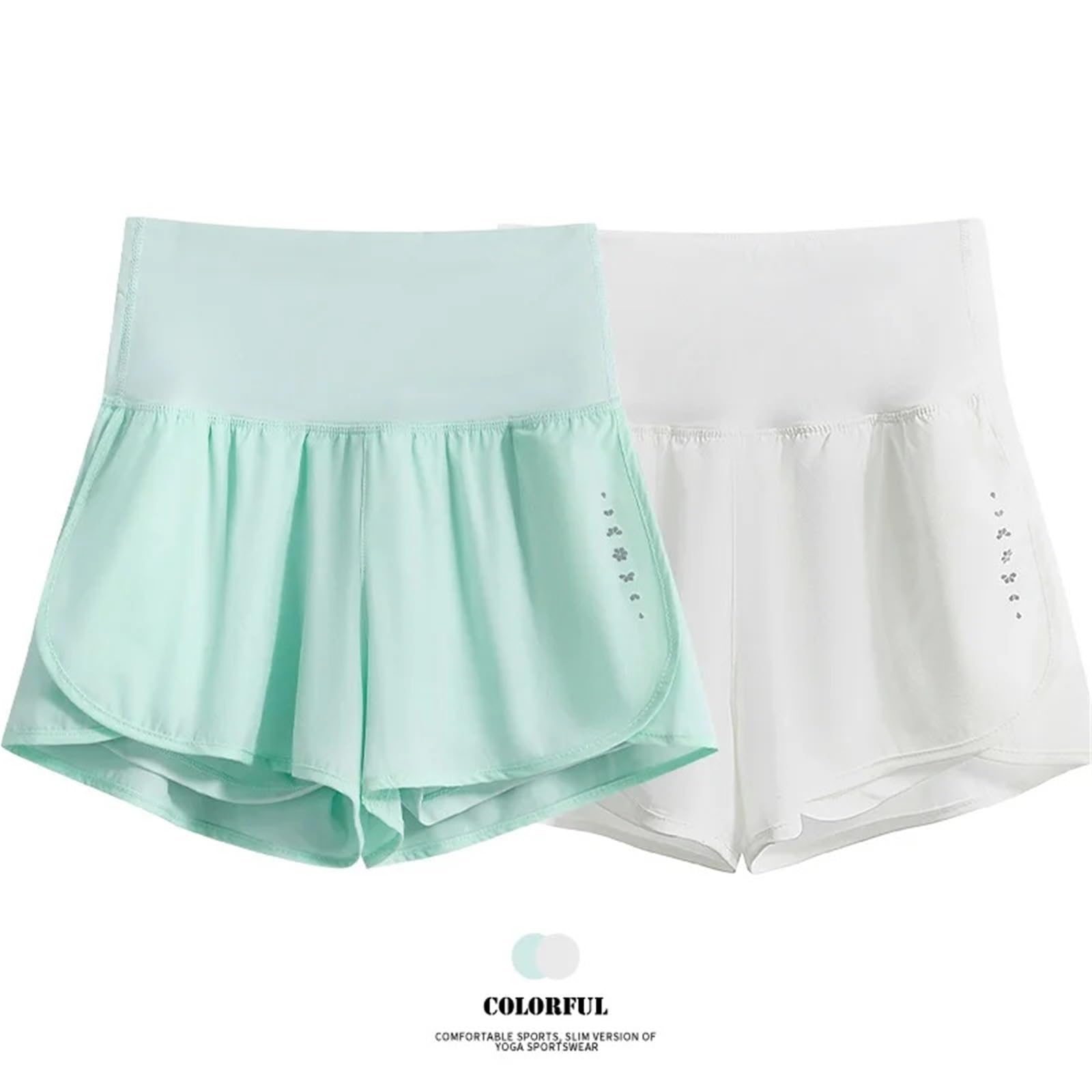 Pantalones Cortos de Ciclismo for Mujer, de Cintura Alta, de Secado rápido, for Yoga, Deportivos de Verano con Forro Interior, Ropa de Gimnasio para Cintura Alta Ciclismo Yoga(Black,S)