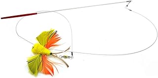 Cat Toy Teaser Wand - Butterfly Katfly Teaser and Teaser Wand - Yellow