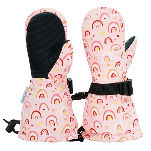 Image of JAN & JUL Girls' Insulated Waterproof Snow Mittens for Toddlers and Kids