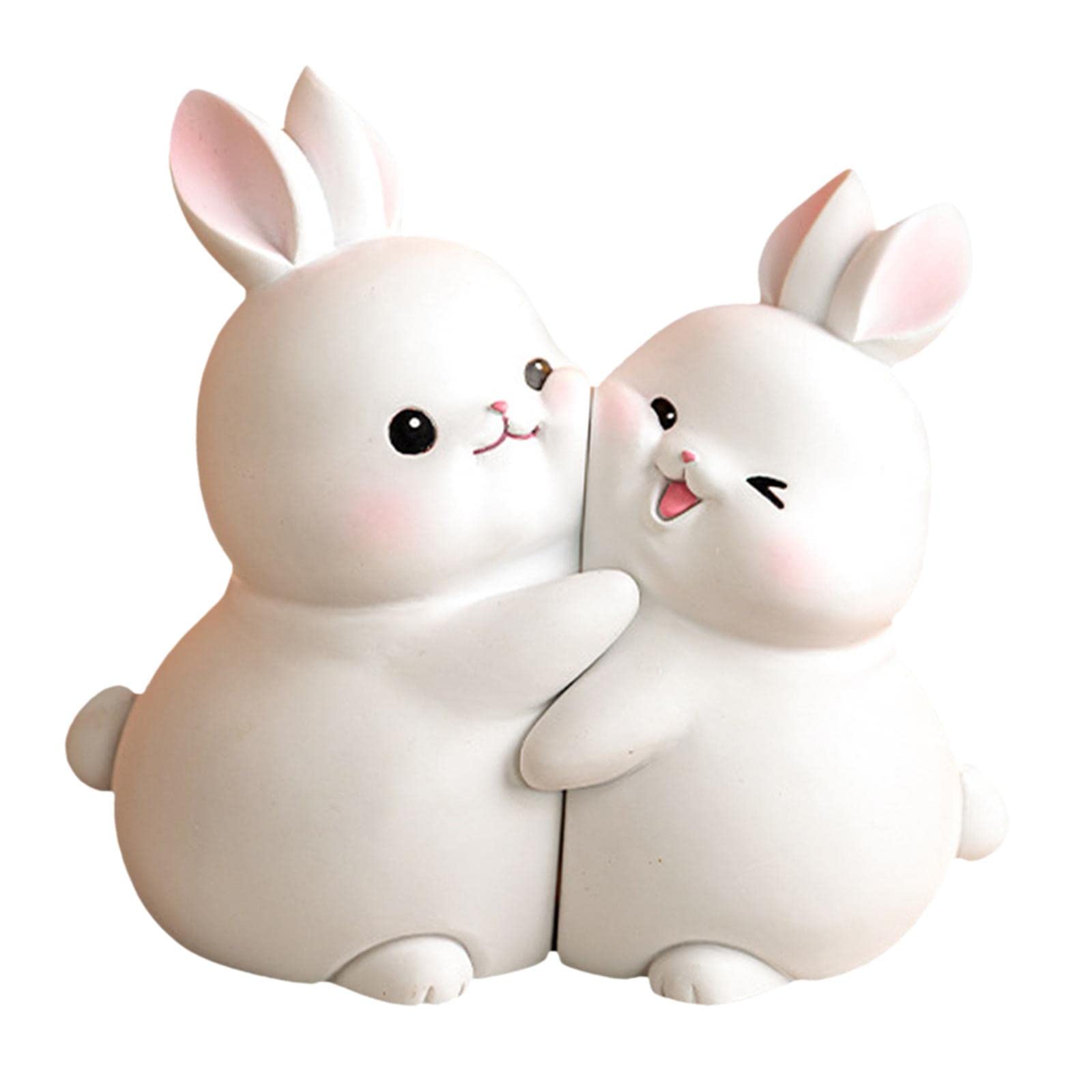 Serre-Livres Lapin 2 Pièces en Résine - Figurine Animal pour Étagères, Organisateur et Support