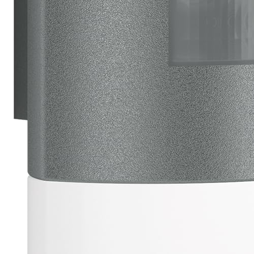Steinel LED Außenleuchte L 910 S anthrazit, Wandleuchte LED mit 180° Infrarot Bewegungsmelder, 12m Reichweite, Dauerlicht, Softlichtstart, IP44 als Außenbeleuchtung mit Bewegungsmelder geeignet